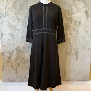 NWT Minimalist Homeyee Elegant Chic Black A-Line Summer Crew Neck Dress Sz 8